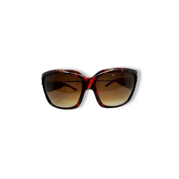 Foster Grant Womens Tortoise Shell Sunglasses Rhinestone Accent Gradient Lenses - Picture 7 of 13